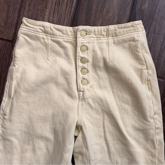 Free People Osaka Mid Rise Barrel Jean in Electric Lime Yellow Sz 25 - Picture 5 of 8